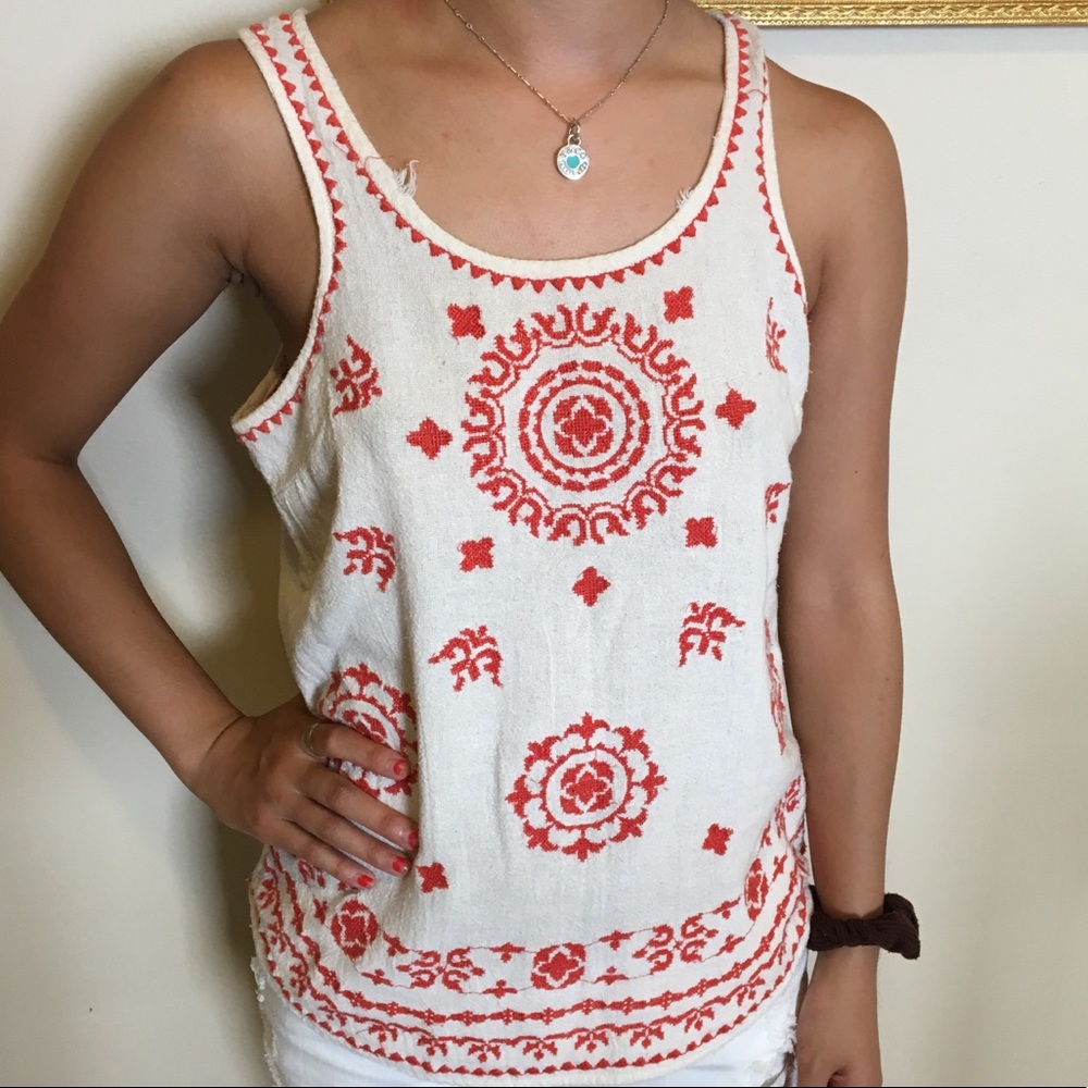 Lucky brand embroidered tank